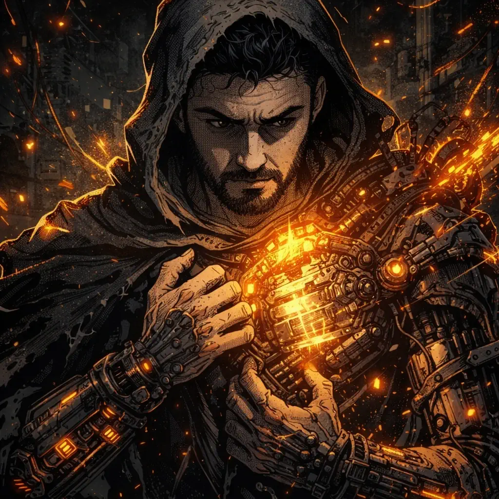 Seinen manga hero portrait